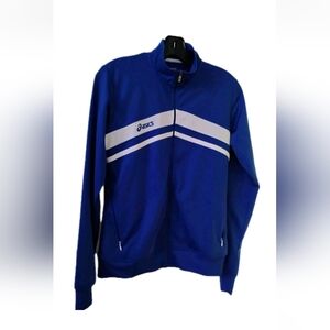 Asics Royal Blue Track Jacket with White Chevron Stripes